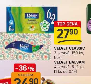 VELVET CLASSIC 2-vrstvé, 150 ks, box 
