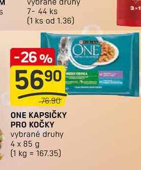 ONE KAPSIČKY PRO KOČKY vybrané druhy 4 x 85 g 