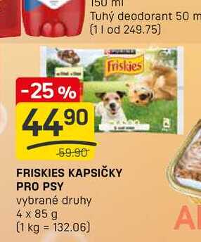 FRISKIES KAPSIČKY PRO PSY vybrané druhy 4 x 85 g