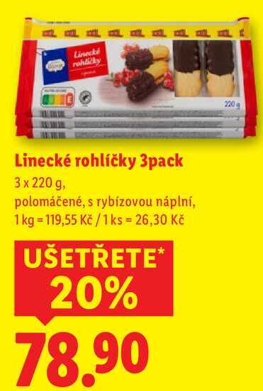 Linecké Linecké rohlíčky 3pack, 3x 220 g