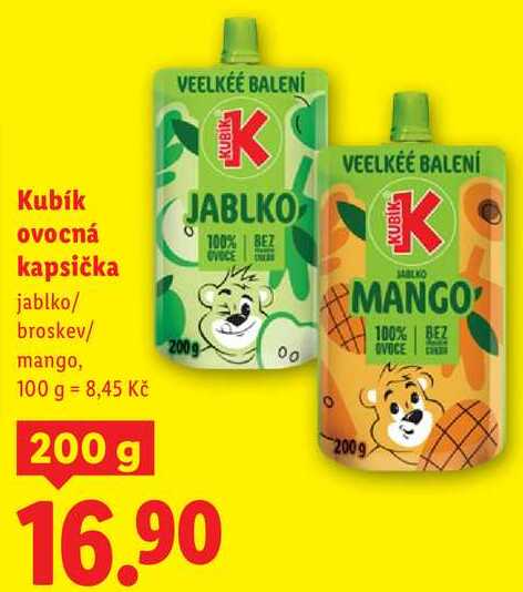Kubík ovocná kapsička, 200 g