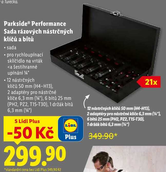 Parkside Performance Sada rázových nástrčných klíčů a bitů 