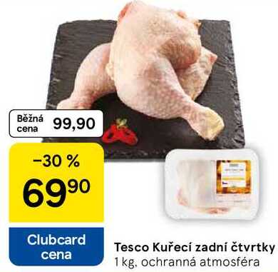 Tesco Kuřecí zadní čtvrtky, 1 kg 