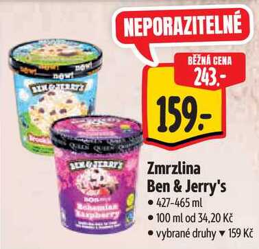 Zmrzlina Ben & Jerry's, 427-465 ml 