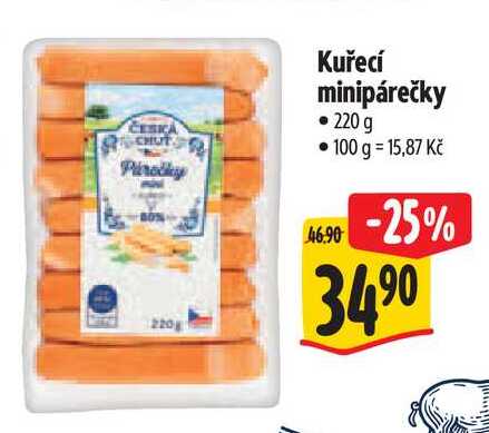   Kuřecí minipárečky 220 g 