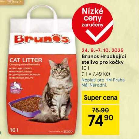Brunos Hrudkující stelivo pro kočky, 10 l