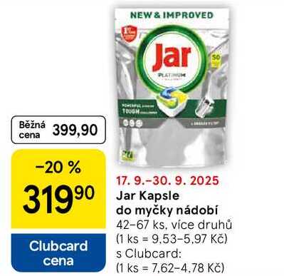 Jar Kapsle do myčky nádobí, 42-67 ks, více druhů  