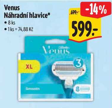 Venus Náhradní hlavice, 8 ks 