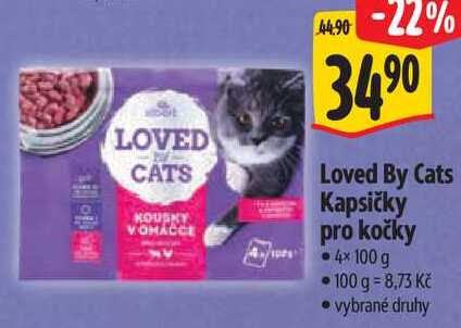 Loved By Cats Kapsičky pro kočky, 4x 100 g 