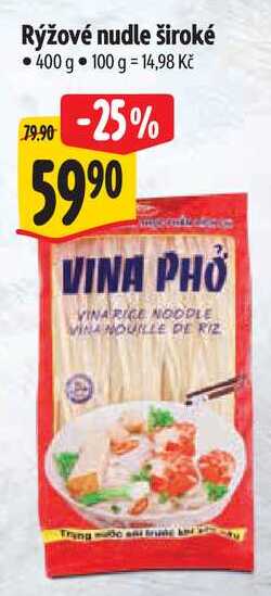 Rýžové nudle široké, 400 g 