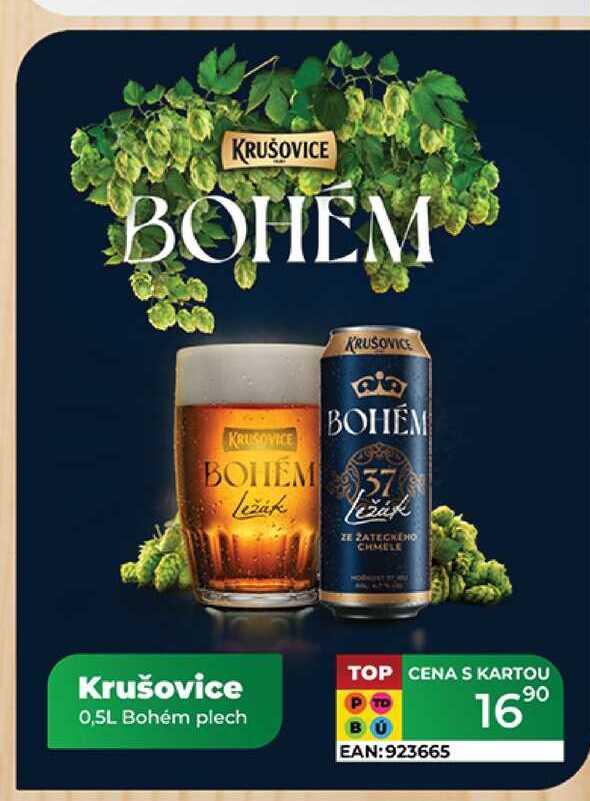 Krušovice 0,5L Bohém plech  
