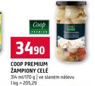 COOP PREMIUM ŽAMPIONY CELÉ 314 ml/170 g