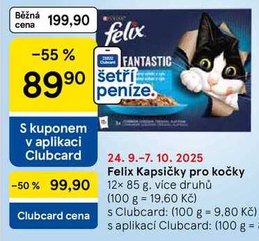 Felix Kapsičky pro kočky, 12× 85 g 