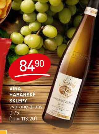 VÍNA HABÁNSKÉ SKLEPY vybrané druhy 0,75l
