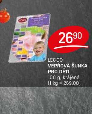 VEPŘOVÁ ŠUNKA PRO DĚTI 100 g, krájená 