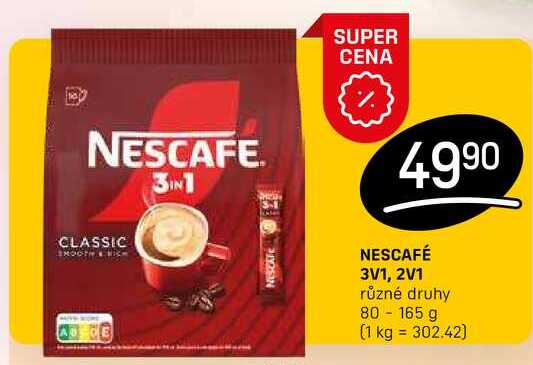 NESCAFÉ 3V1, 2V1 různé druhy 80-165 g