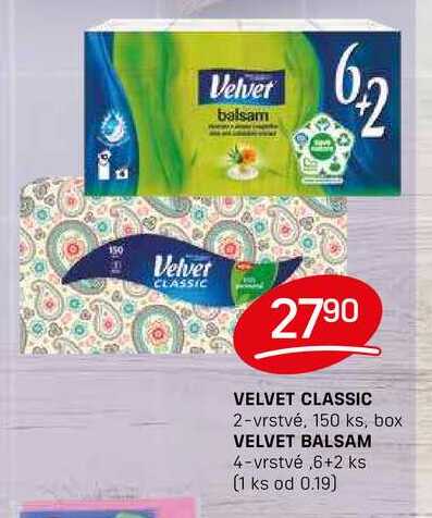 VELVET CLASSIC 2-vrstvé, 150 ks, box 