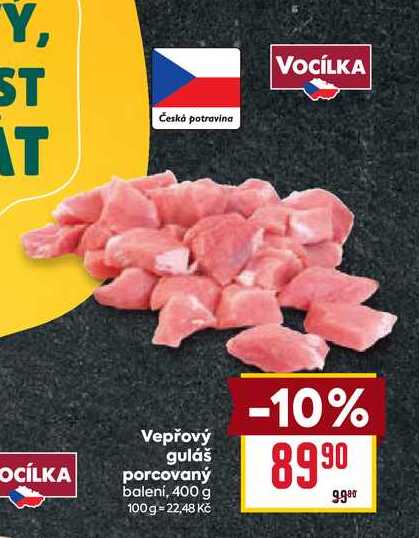 Vepřový guláš porcovaný balení, 400 g
