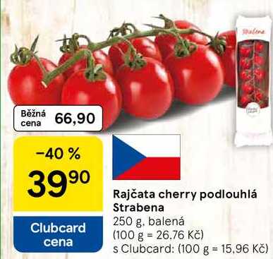 Rajčata cherry podlouhlá Strabena, 250 g 