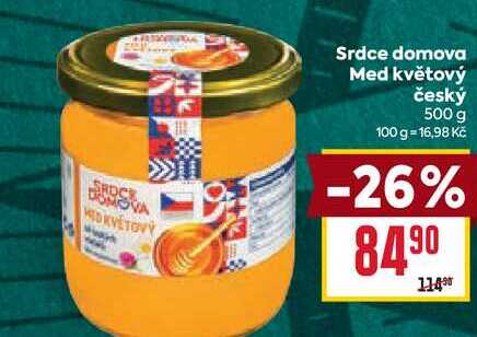 Srdce domova Med květový český 500 g