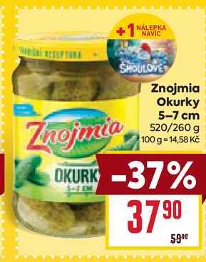 Znojmia Okurky 5-7 cm 520/260 g