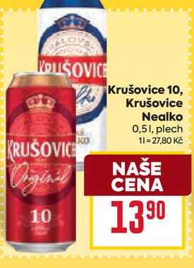 Krušovice 10, Krušovice Nealko 0,51, plech 