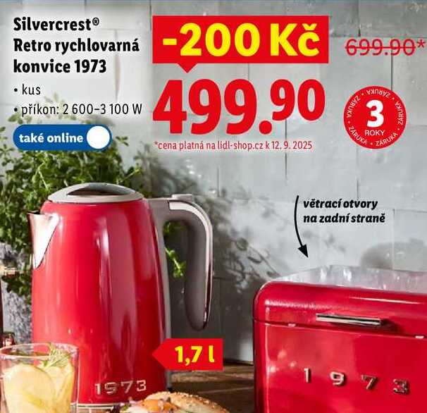 Silvercrest Retro rychlovarná konvice 1973 