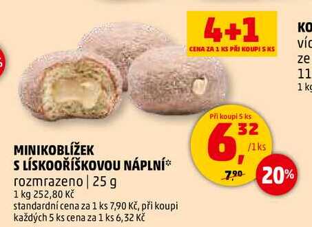 MINIKOBLÍŽEK S LÍSKOOŘÍŠKOVOU NÁPLNÍ, 25 g