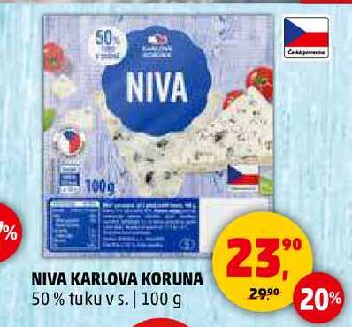 NIVA KARLOVA KORUNA 50% tuku vs., 100 g