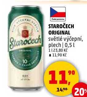 STAROČECH ORIGINAL světlé výčepní, plech, 0,5 l