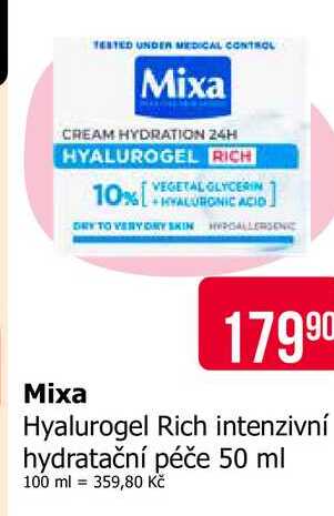 Mixa Hyalurogel Rich intenzivní hydratační péče 50 ml 