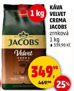 VELVET CREMA JACOBS zrnková káva, 1 kg 