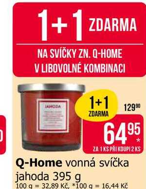 Q-Home vonná svíčka jahoda 395 g