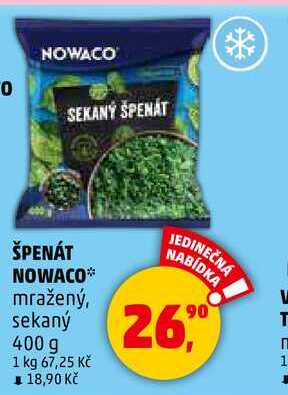 ŠPENÁT NOWACO mražený, sekaný, 400 g  