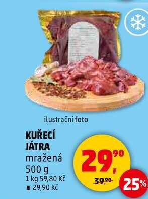 KUŘECÍ JÁTRA mražená, 500 g 