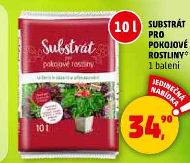 SUBSTRÁT PRO POKOJOVÉ ROSTLINY, 1 balení 