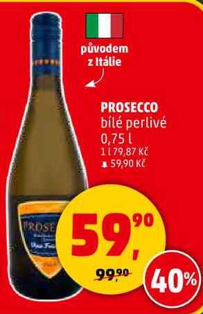 PROSECCO bílé perlivé, 0,75 l 