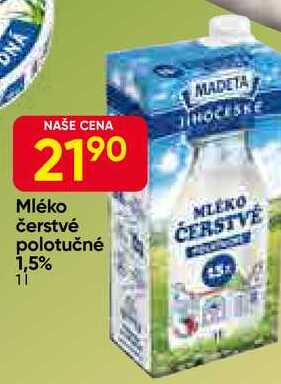 MADETA Mléko čerstvé polotučné 1,5% 1l