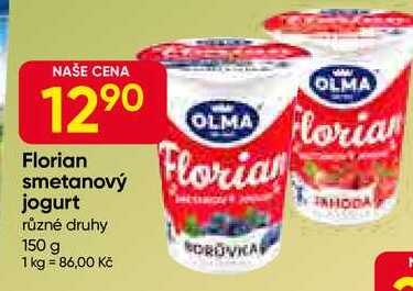 Florian smetanový jogurt různé druhy 150 g