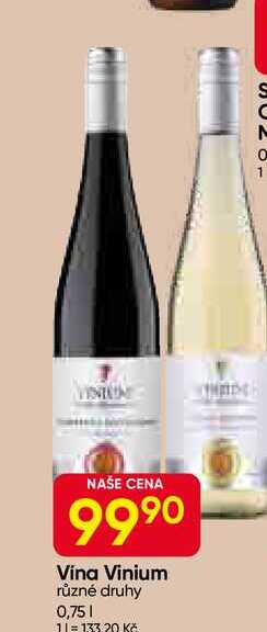 Vina Vinium různé druhy 0,75l