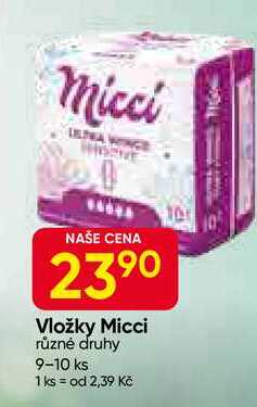 Micci Vložky různé druhy 9-10 ks 