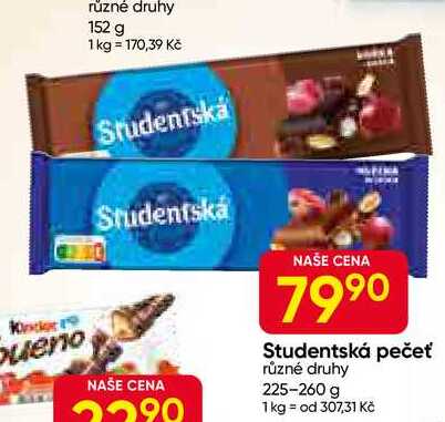Studentská pečeť různé druhy 225-260 g 