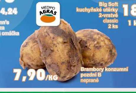 Brambory konzumní pozdní B neprané  1kg