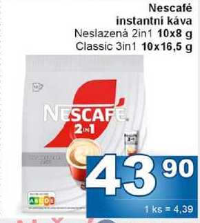 Nescafé instantní káva Neslazená 2in1 10x8 g 