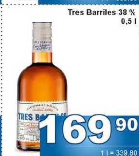 Tres Barriles 38% 0,5l