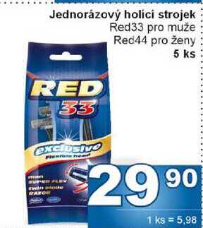 Jednorázový holicí strojek Red33 pro muže RED 33 Red44 pro ženy 5 ks 
