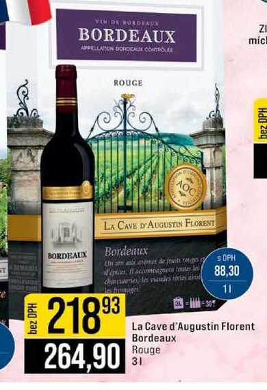 La Cave d'Augustin Florent Bordeaux Rouge 3 l