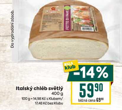 Italský chléb světlý 400 g 