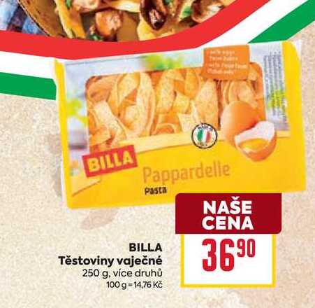 BILLA Těstoviny vaječné 250 g