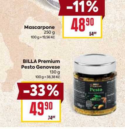 BILLA Premium Pesto Genovese 130 g 